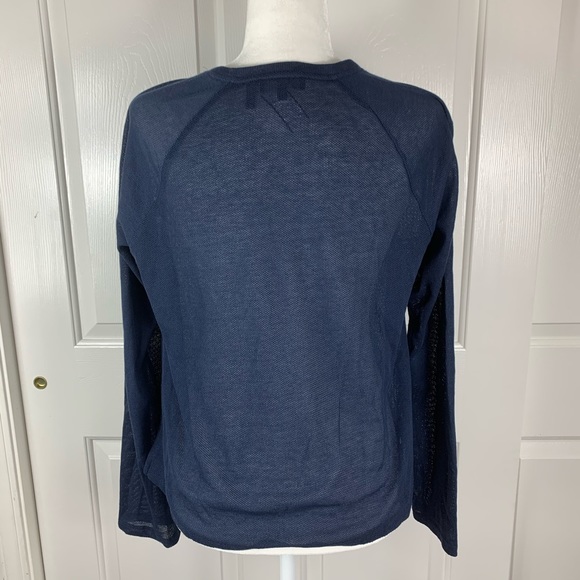 Theory Navy Blue Mesh Sweater - Picture 5 of 5